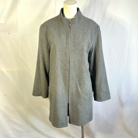 LOUBEN GREY CASHMERE AND WOOL JACKET MADE IN CANADA WOMAN SIZE 12 - Picture 4 of 17
